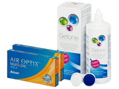 Air Optix Night and Day Aqua (2x3 лещи) + разтвор Gelone 360 ml