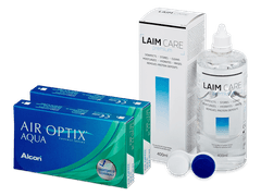 Air Optix Aqua (2x3 лещи) + разтвор Laim Care 400 ml
