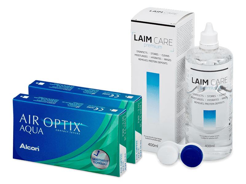 Air Optix Aqua (2x3 лещи) + разтвор Laim Care 400 ml