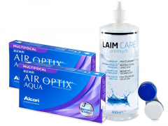 Air Optix Aqua Multifocal (2x3 лещи) + разтвор Laim-Care 400ml