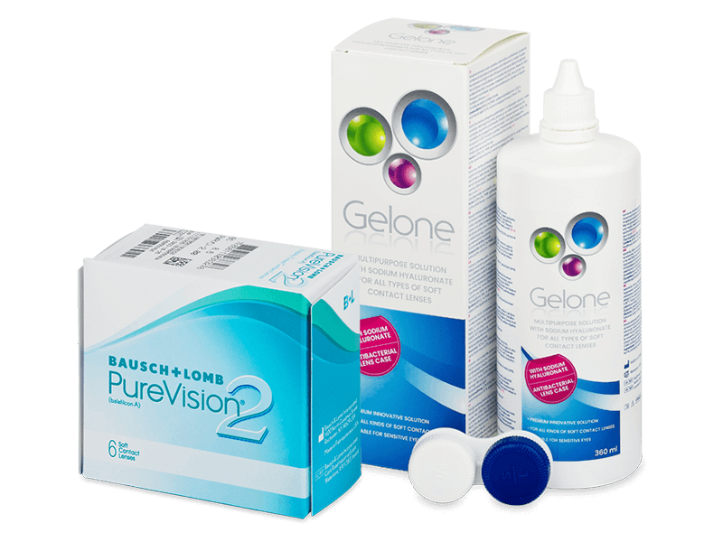 PureVision 2 (6 лещи) + разтвор Gelone 360 ml