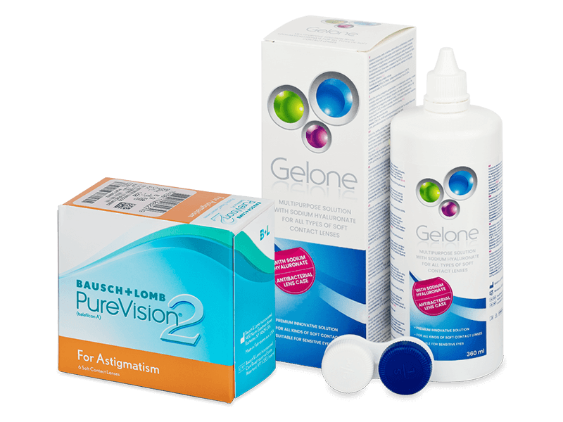 PureVision 2 for Astigmatism (6 лещи) + разтвор Gelone 360 ml