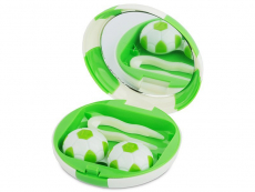Кутийка за лещи с огледалце Football -зелена 