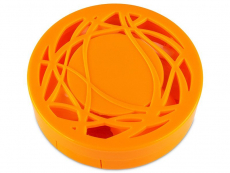 Кутийка за лещи с огледалце- оранжева с орнамент 