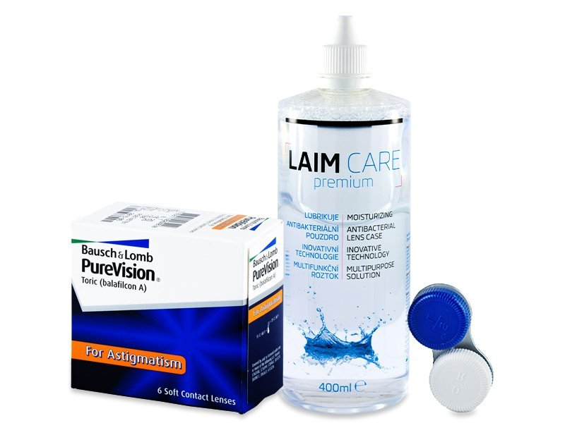 PureVision Toric (6 лещи) + разтвор Laim-Care 400 ml