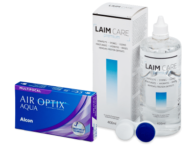 Air Optix Aqua Multifocal (6 лещи) + разтвор Laim-Care 400 ml
