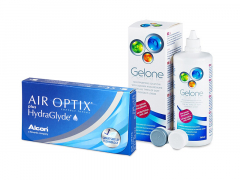 Air Optix plus HydraGlyde (3 лещи) + разтвор Gelone 360 ml