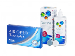 Air Optix plus HydraGlyde (6 лещи) + разтвор Gelone 360 ml