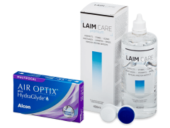 Air Optix plus HydraGlyde Multifocal (3 лещи) + разтвор Laim-Care 400 ml