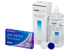 Air Optix plus HydraGlyde Multifocal (6 лещи) + разтвор Laim-Care 400 ml