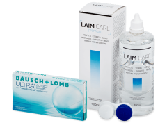 Bausch + Lomb ULTRA (3 лещи) + разтвор Laim-Care 400 ml