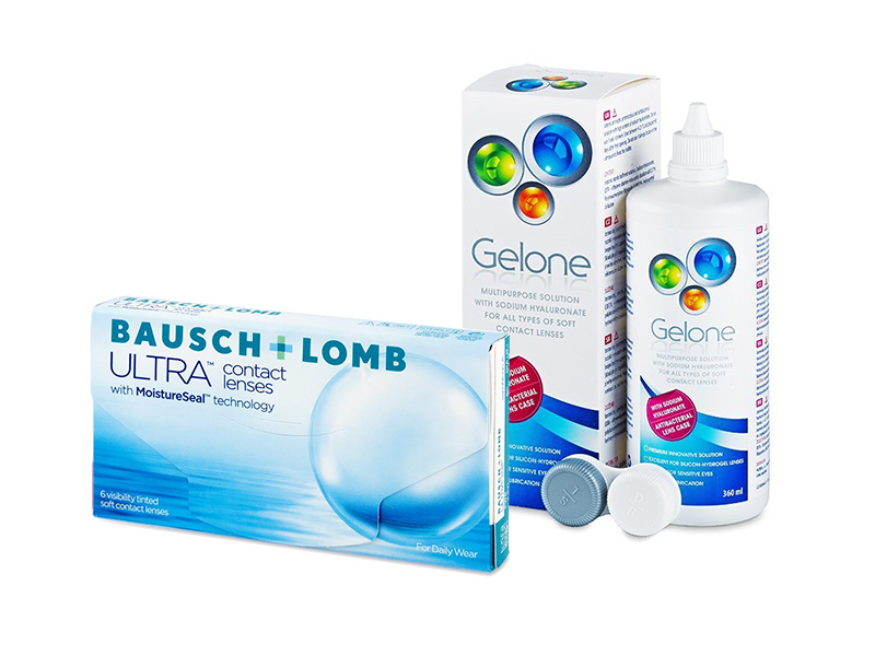 Bausch + Lomb ULTRA (6 лещи) + разтвор Gelone 360 ml