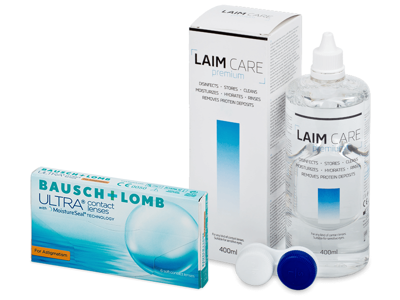 Bausch + Lomb ULTRA for Astigmatism (6 лещи) + разтвор Laim-Care 400 ml