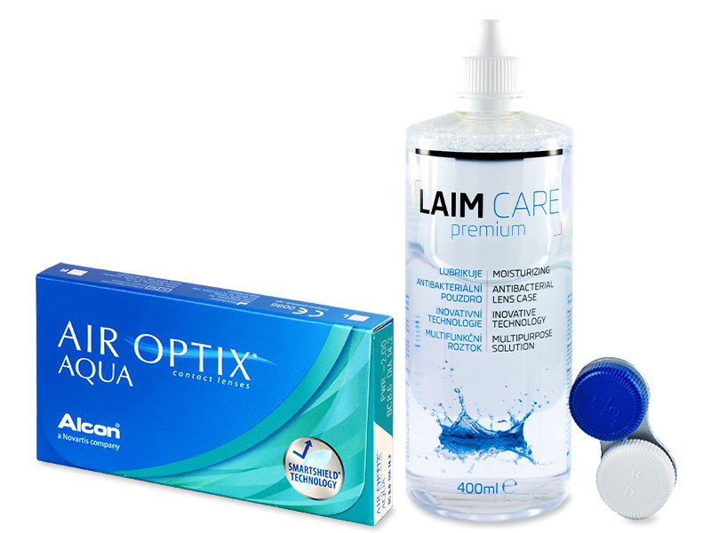 Air Optix Aqua (6 лещи) + разтвор Laim-Care 400 ml