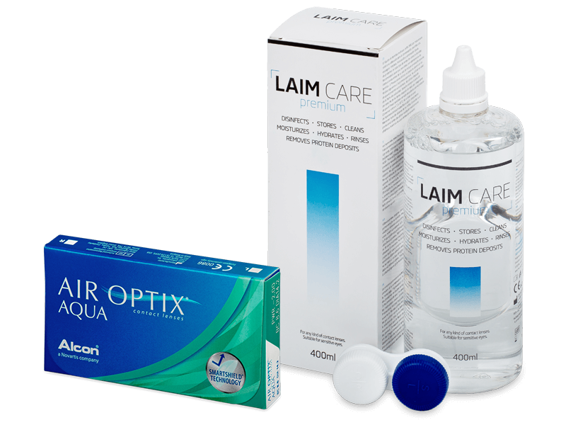 Air Optix Aqua (6 лещи) + разтвор Laim-Care 400 ml