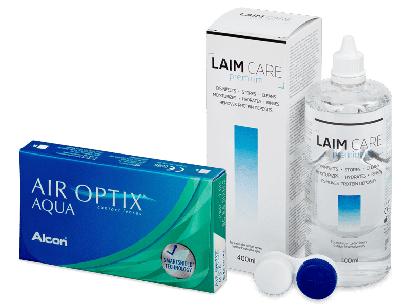 Air Optix Aqua (6 лещи) + разтвор Laim Care 400 ml