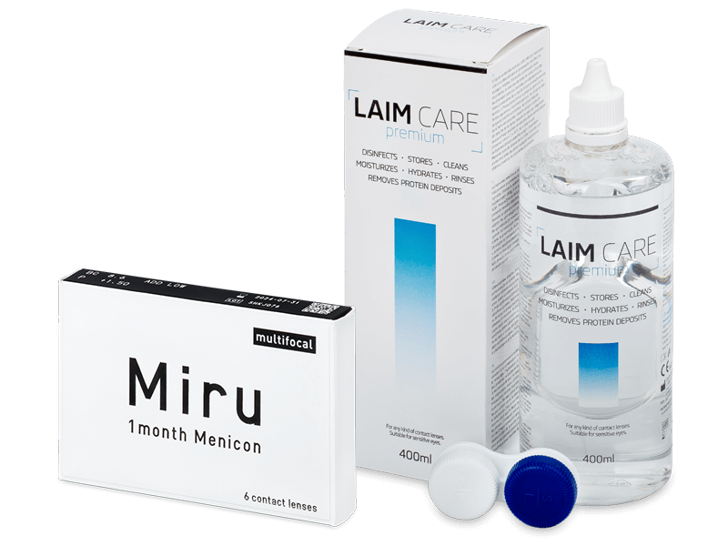 Miru 1 Month Menicon Multifocal (6 лещи) + разтвор Laim-Care 400 ml