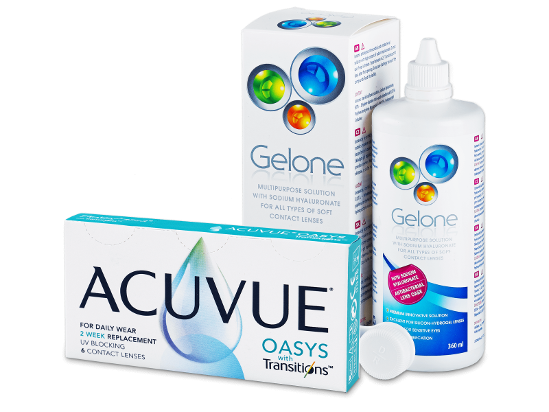 Acuvue Oasys with Transitions (6 лещи) + Gelone разтвор 360 ml