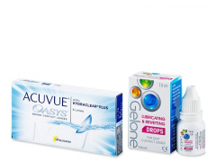 Acuvue Oasys (6 лещи) + капки за очи Gelone