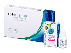 TopVue Air for Astigmatism (3 лещи) + капки за очи Gelone