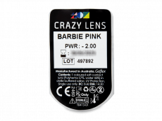 CRAZY LENS - Barbie Pink - дневни с диоптър (2 лещи)