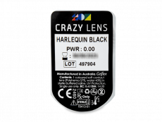 CRAZY LENS - Harlequin Black - дневни без диоптър (2 лещи)
