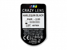 CRAZY LENS - Harlequin Black - дневни с диоптър (2 лещи)