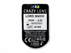 CRAZY LENS - Lord Snow - дневни с диоптър (2 лещи)