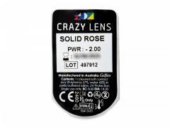 CRAZY LENS - Solid Rose - дневни с диоптър (2 лещи)