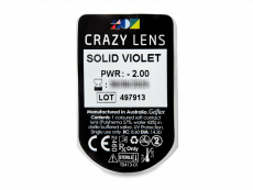 CRAZY LENS - Solid Violet - дневни с диоптър (2 лещи)