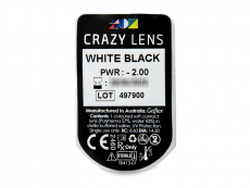 CRAZY LENS - White Black - дневни с диоптър (2 лещи)