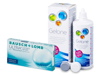 Bausch + Lomb ULTRA Multifocal for Astigmatism (6 лещи) + разтвор Gelone 360 ml