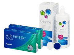 Air Optix Aqua (2x3 лещи) + разтвор Gelone 360 ml